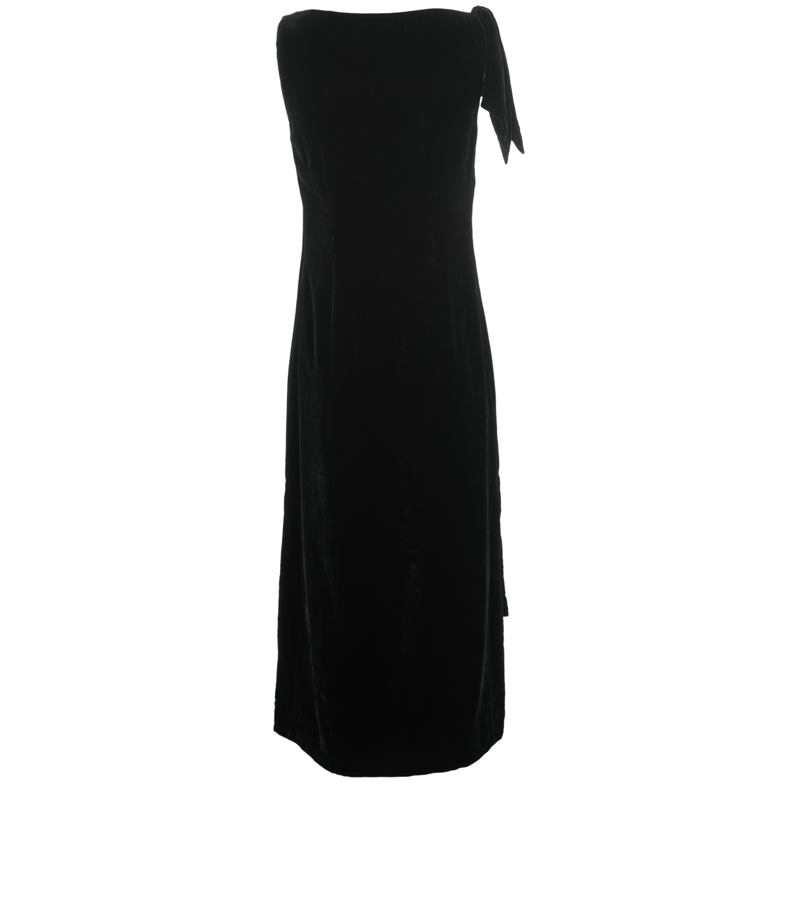 Christian DIor Velvet Midi Dress, &pound;330, Clothing, Black, Viscose, Back view