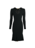 Tom Ford V-Neck Midi Dress, &pound;140, Clothing, Black, Viscose, Front view