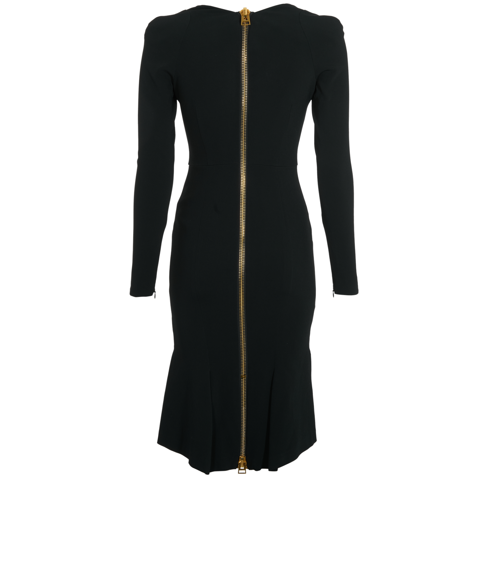 Tom Ford V-Neck Midi Dress, &pound;140, Clothing, Black, Viscose, Back view