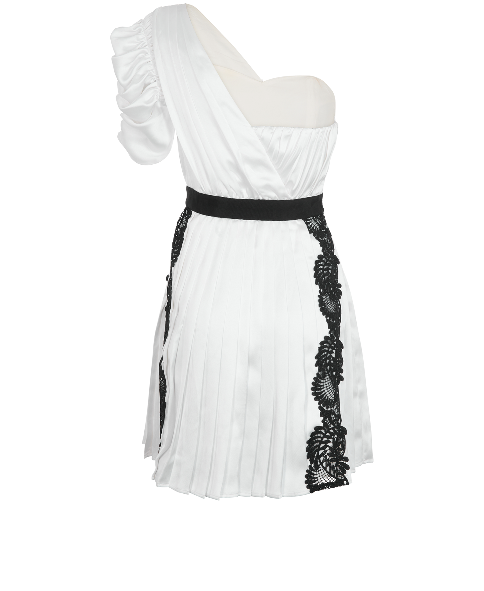 Self Portrait Asymmetric Mini Dress, &pound;110, Clothing, Black/White, Polyester (Polymer), Back view