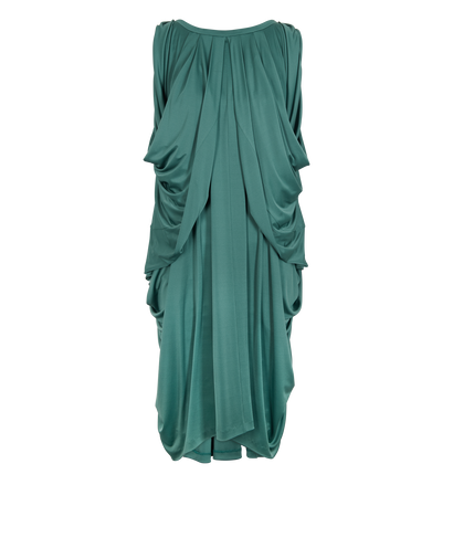 Saint Laurent Draped Dress, &pound;320, Clothing, Green, Acetate, Front view
