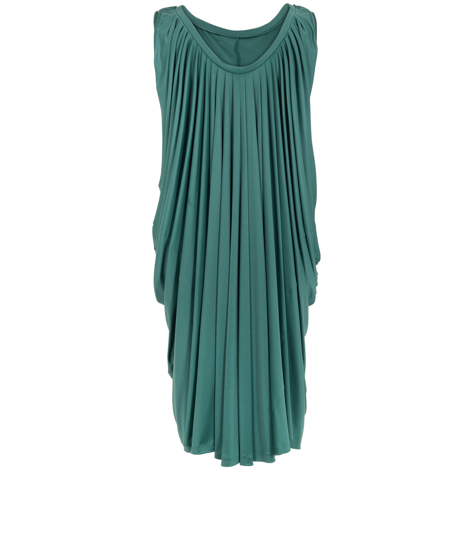 Saint Laurent Draped Dress, &pound;320, Clothing, Green, Acetate, Back view