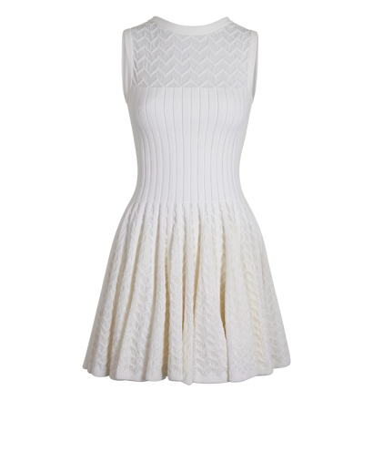 Alaia Short Dress, &pound;450, Clothing, White, Cotton, Front view