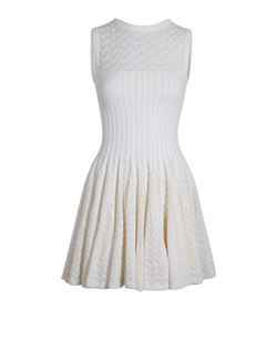 Alaia Short Dress, Cotton, White, UK10, 3*