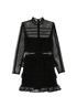 Self- Portrait High Neck Paneled Dress, £95, Clothing, Black, Polyester (Polymer), Front view