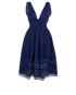 Self-Portrait Tie Shoulde Midi Dress, &pound;130, Clothing, Blue, Cotton/Polyester Mix, Front view