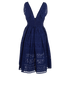 Self-Portrait Tie Shoulde Midi Dress, &pound;130, Clothing, Blue, Cotton/Polyester Mix, Back view