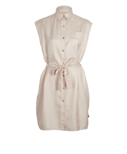 Chloe Belted Dress Shirt, &pound;150, Clothing, Pink, Silk, Front view