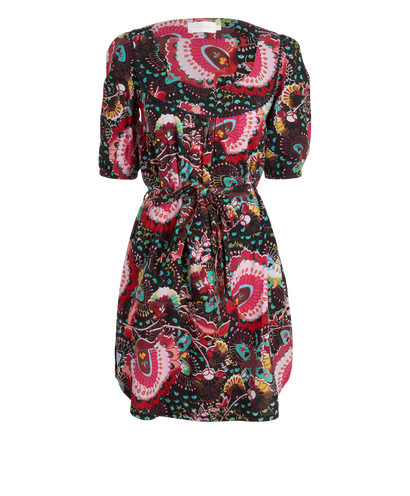 Zimmermann Paisley Tie-Waist Mini Dress, &pound;95, Clothing, Black/Pink, Cotton, Front view