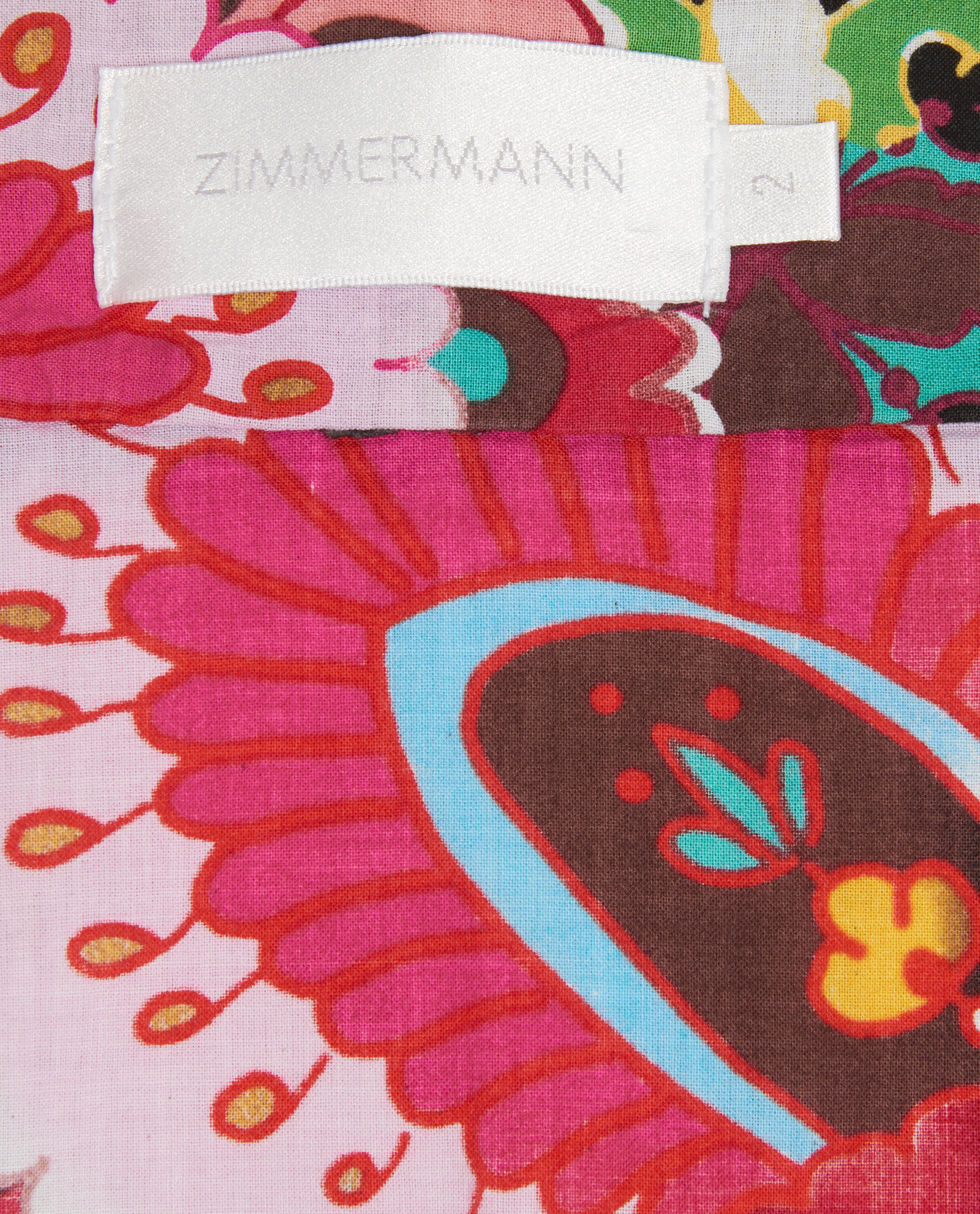 Zimmermann Paisley Tie-Waist Mini Dress, &pound;95, Clothing, Black/Pink, Cotton, Other view