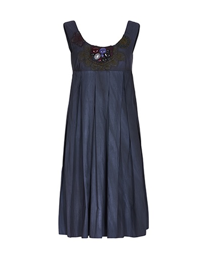 Marni Embellished Applique Pleated Shift Dress, front view