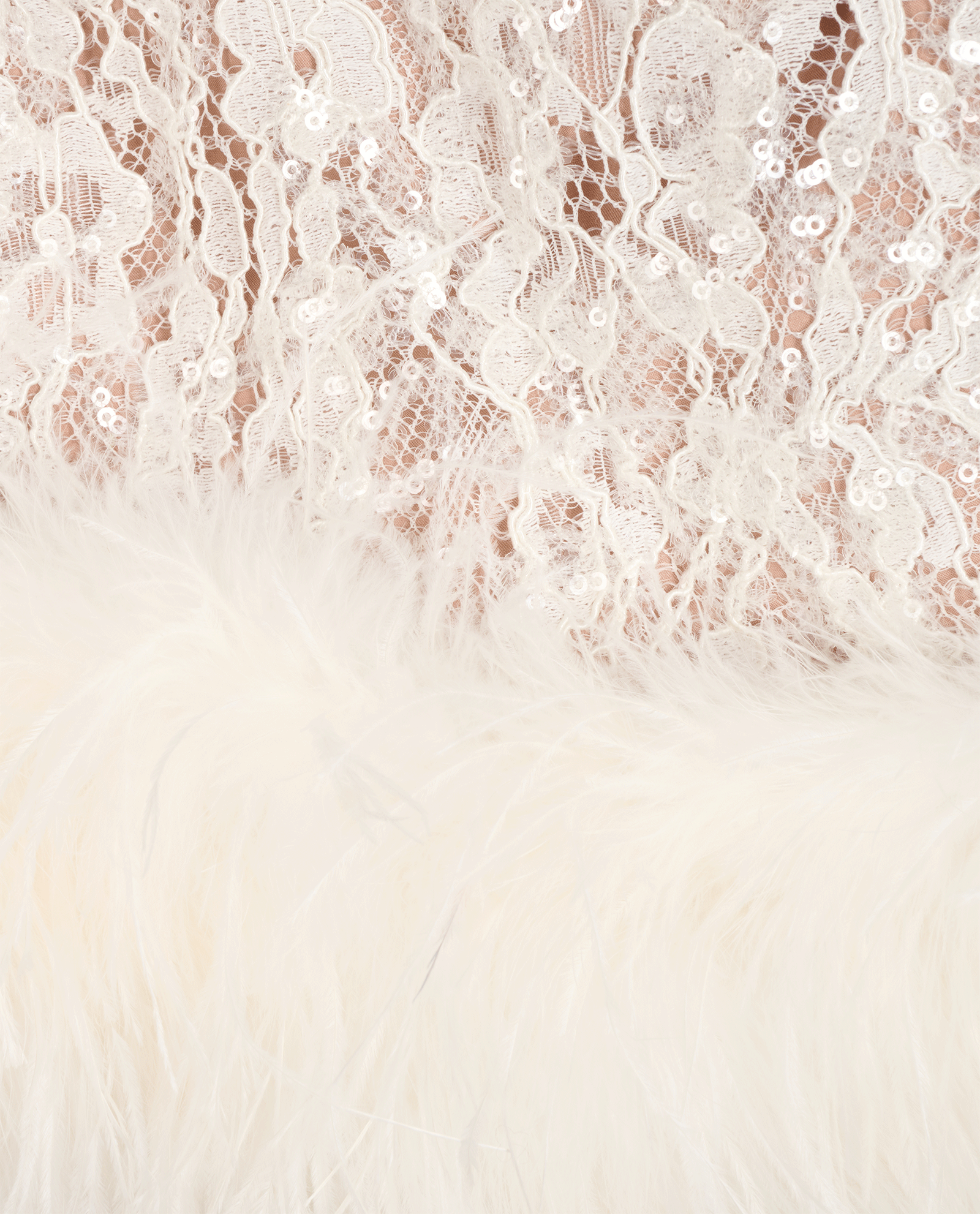 Nadine Merabi Feather Trim Sequin Dress, &pound;150, Clothing, White, Nylon, Other view