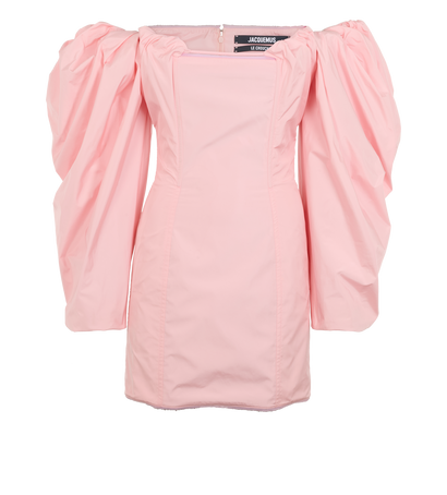 Jacquemus Le Chouchou La Robe Taffetas Dress, &pound;250, Clothing, Pink, Polyester (Polymer), Front view