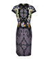 Etro Floral Printed Short Sleeve Dress, back view