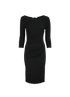 Max Mara Draped Long Sleeve Dress, &pound;95, Clothing, Black, Viscose, Front view
