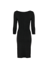 Max Mara Draped Long Sleeve Dress, &pound;95, Clothing, Black, Viscose, Back view