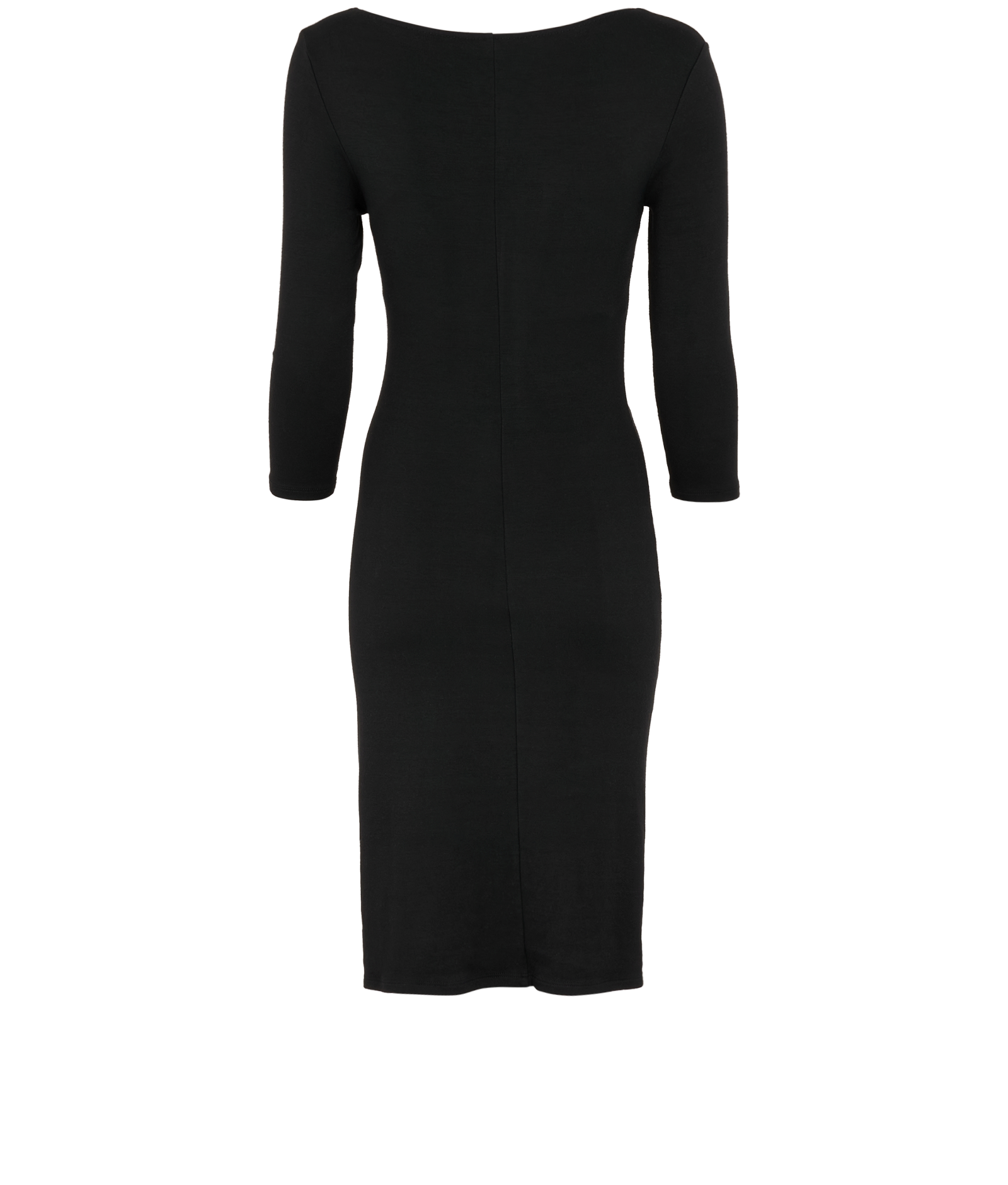 Max Mara Draped Long Sleeve Dress, &pound;95, Clothing, Black, Viscose, Back view