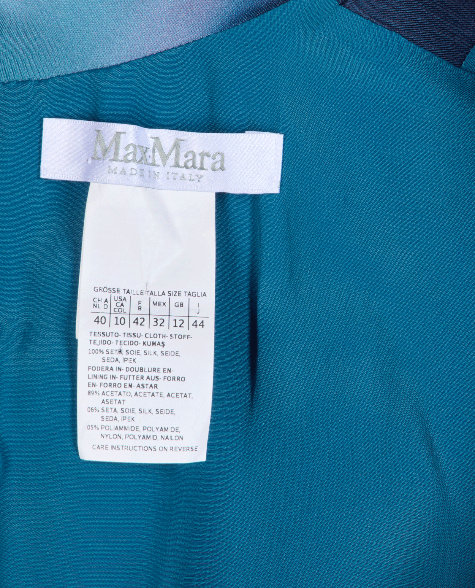 Max Mara Long Sleeve Belted Dress, &pound;150, Clothing, Blue, Silk, Other view