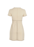 Saint Laurent Studded Short-Sleeve Mini Dress, &pound;150, Clothing, Cream, Wool, Back view