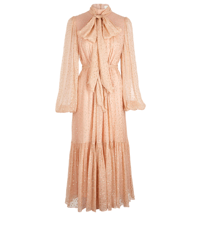 Zimmermann Polka Dot Belted Dress, £250, Clothing, Pink, Silk, Front view