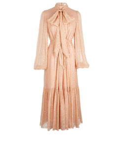 Zimmermann Polka Dot Belted Dress, Silk, Pink, Sz M, 2*