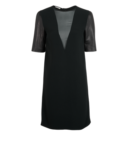 Miu Miu See-Through Short-Sleeve Dress, &pound;110, Clothing, Black, Acetate/Viscose, Front view