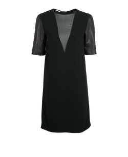 Miu Miu See-Through Short-Sleeve Dress, Acetate/Viscose, Black, UK 8, 3*