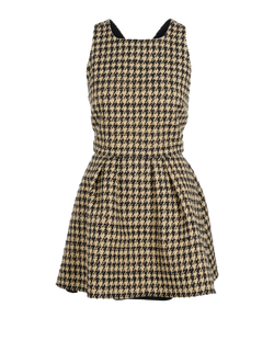 Christian Dior Houndstooth Dress, Silk/Cotton, Beige/Blk, UK10, 3*