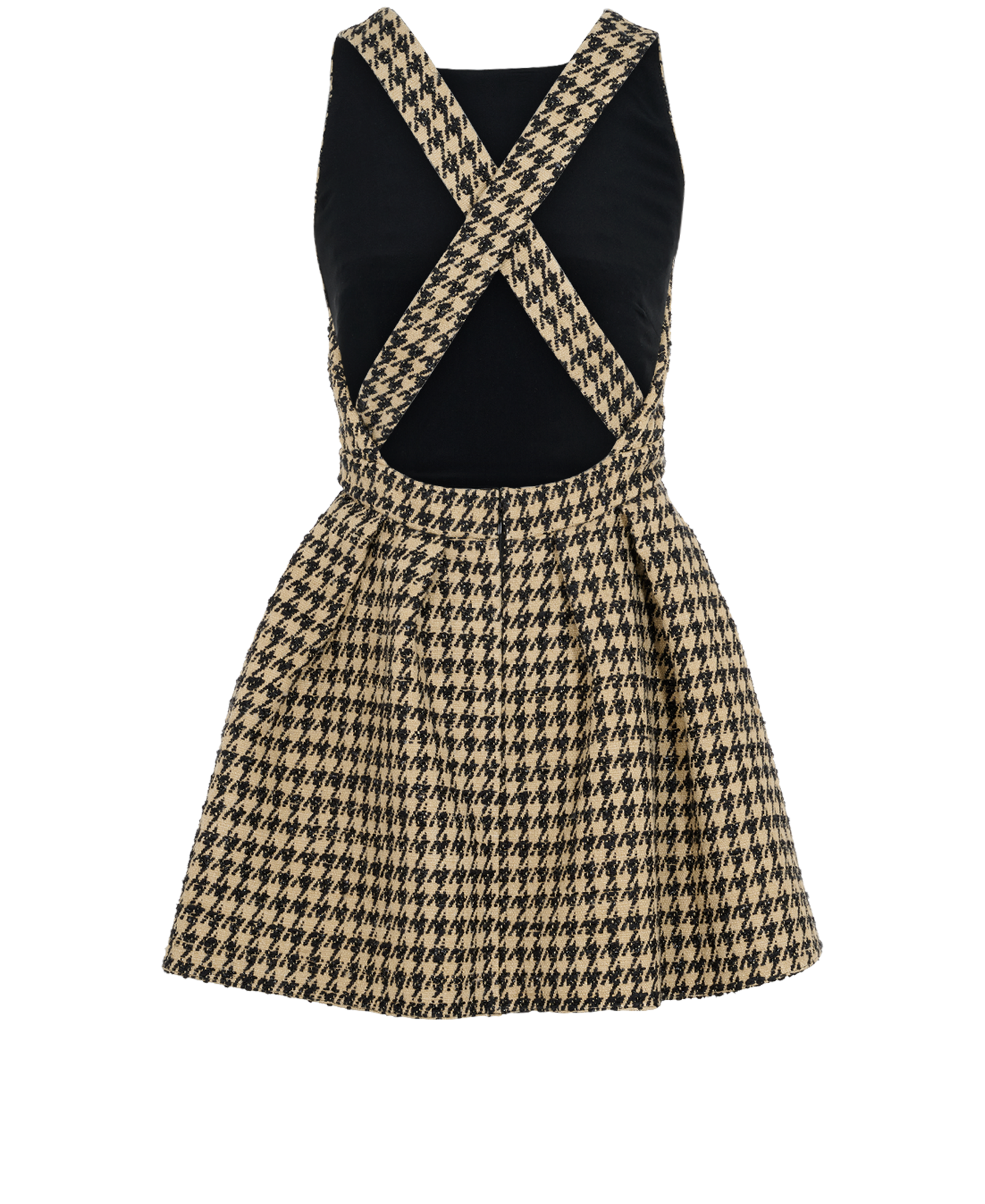 Christian Dior Houndstooth Dress, &pound;695, Clothing, Beige/Black, Cotton/Silk, Back view