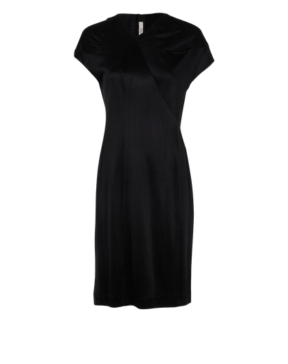 Prada Wrap Neck Dress, &pound;180, Clothing, Black, Acetate/Viscose, Front view