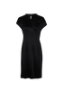 Prada Wrap Neck Dress, &pound;180, Clothing, Black, Acetate/Viscose, Front view