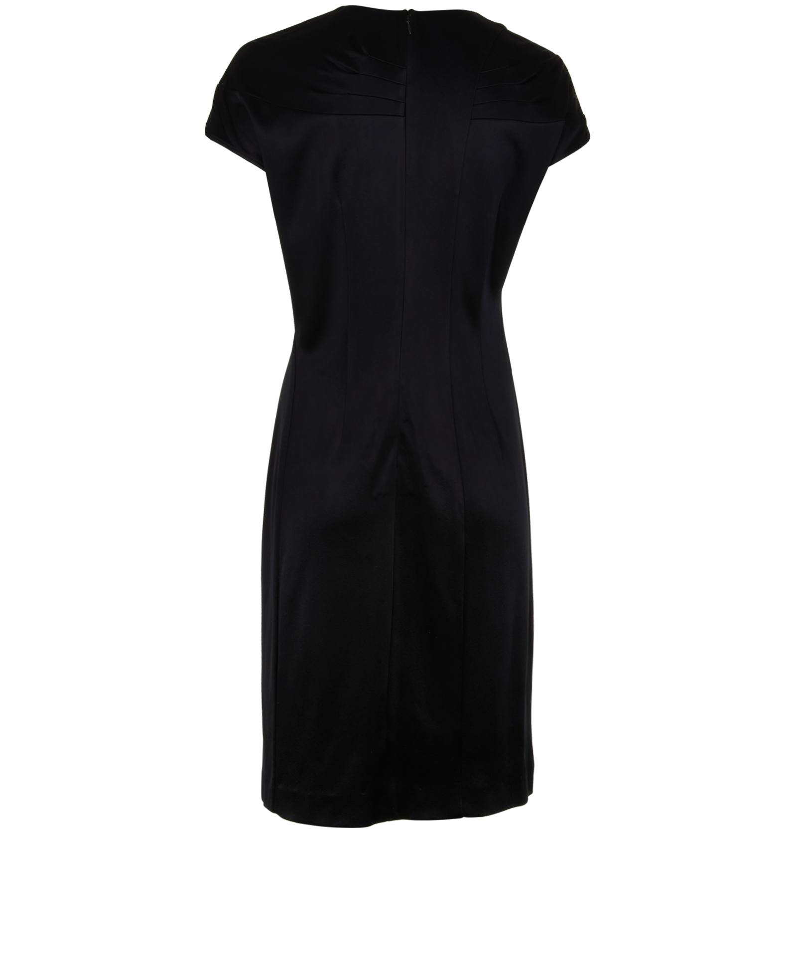 Prada Wrap Neck Dress, &pound;180, Clothing, Black, Acetate/Viscose, Back view