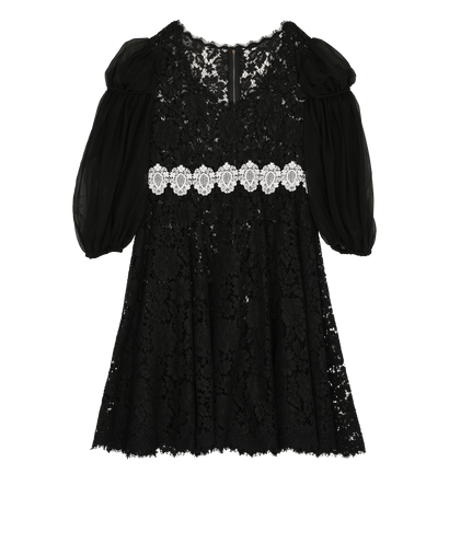 Dolce & Gabbana Lace Knee Lenght Dress, £350, Clothing, Black, Cotton, Front view