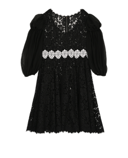 Dolce & Gabbana Lace Knee Lenght Dress, Cotton, Black, Uk14, 2*