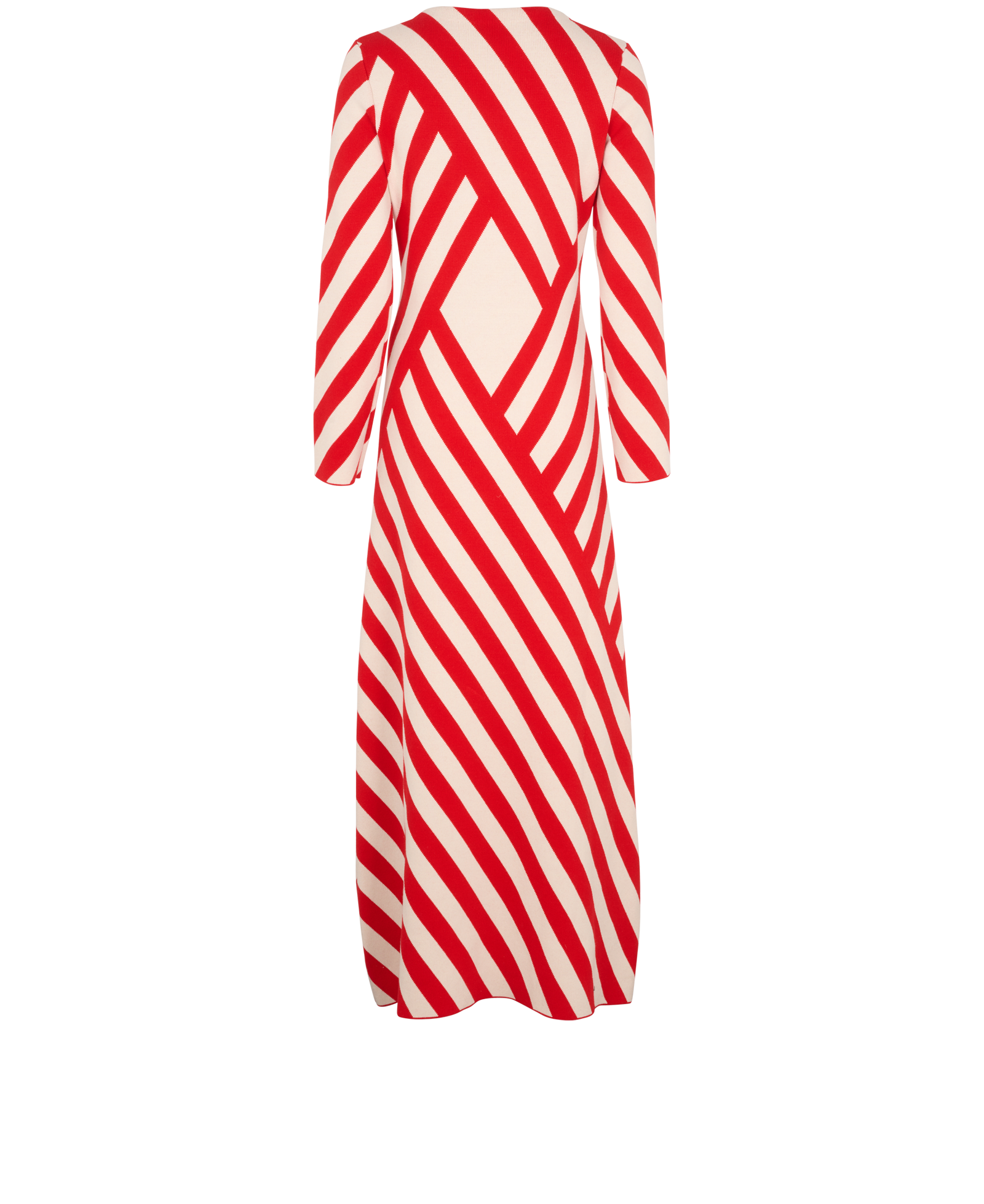 Gucci Striped Long Dress, &pound;320, Clothing, Red/White, Wool, Back view