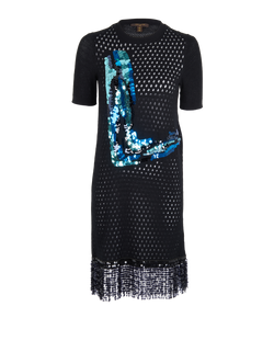 Louis Vuitton Embellished Tassle Hem, Wool, Black, Sz XS, 3*