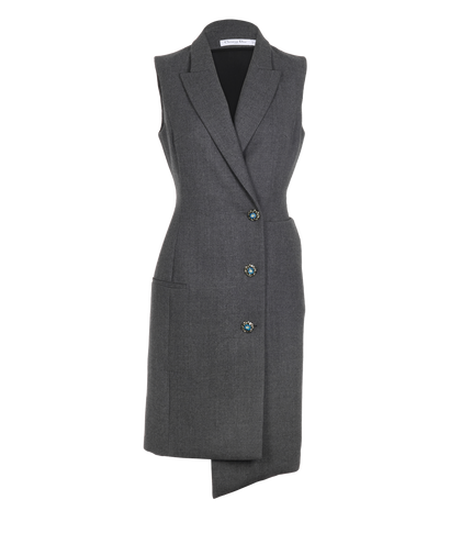Christian Dior Asymmetric Blazer Dress, £550, Clothing, Grey, Wool, Front view