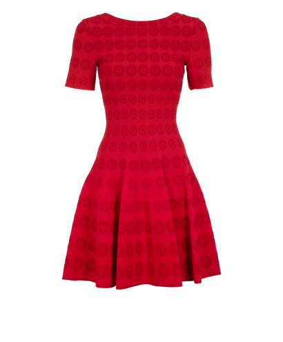 Alaia Jacquard Knit Dress, &pound;270, Clothing, Red, Polyester/Viscose, Front view