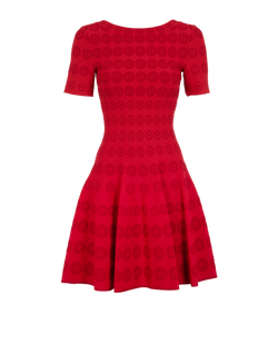 Alaia Jacquard Knit Dress, Viscose/Poly, Red, UK 10, 3*