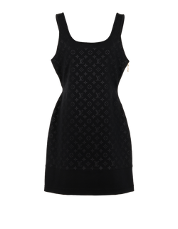 Louis Vuitton Embossed Monogram Tank-Top Dress,Poly/Elastane,Black,UK16,3*
