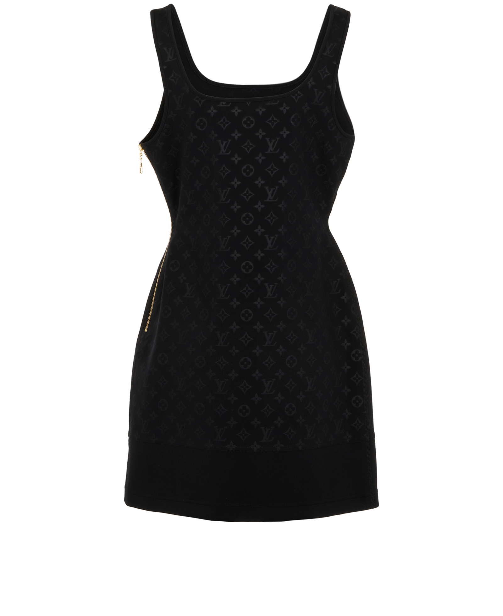 Louis Vuitton Embossed Monogram Tank-Top Dress, &pound;695, Clothing, Black, Elastane/Polyester (Polymer), Back view