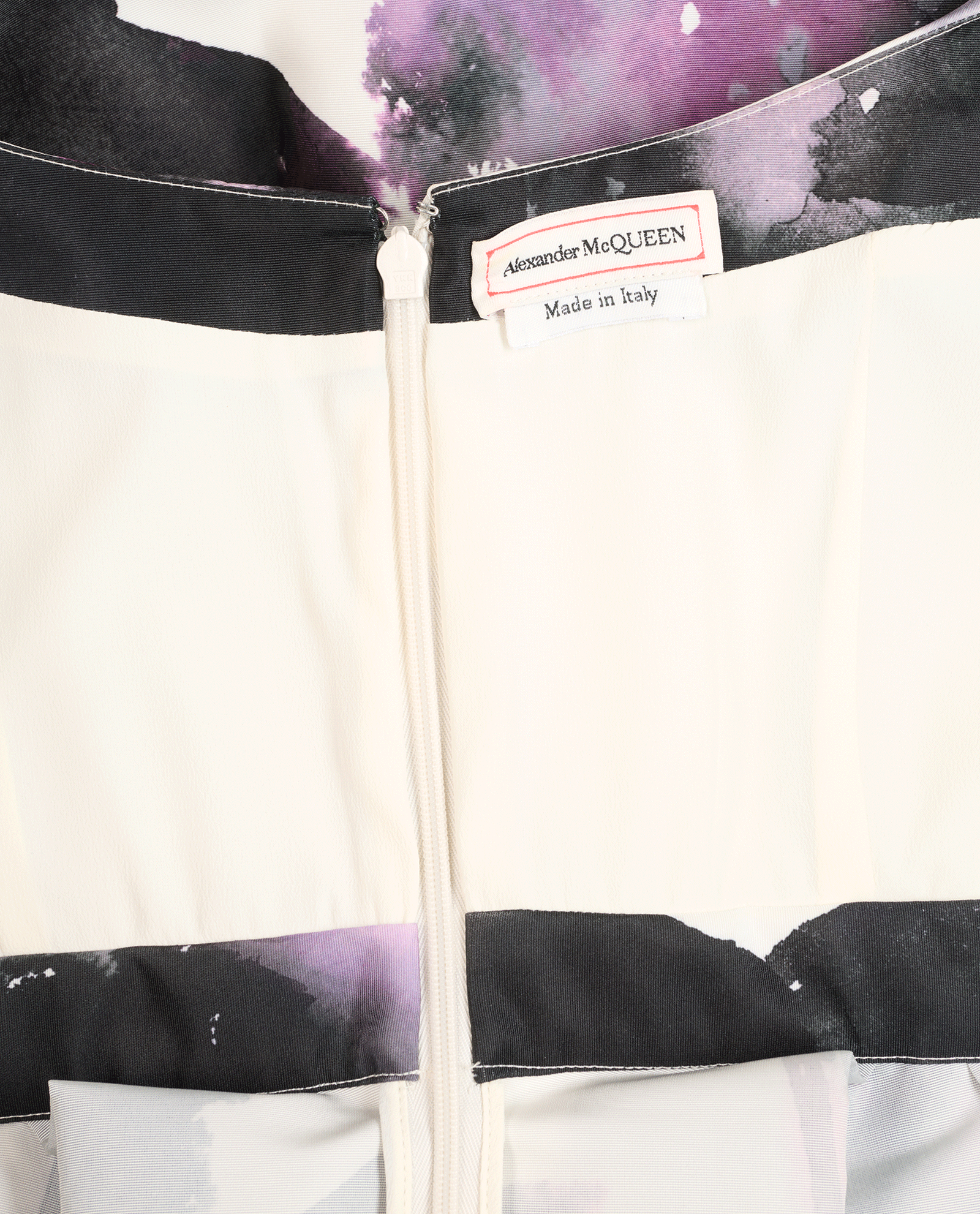 Alexander McQueen Abstract Flared Mini Dress, &pound;250, Clothing, Black/Purple, Polyester, Other view