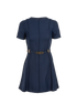 Gucci Elongated GG Belt Dress, &pound;250, Clothing, Navy, Viscose, Front view