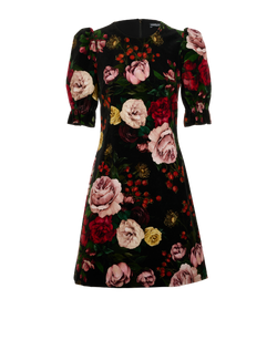 Dolce & Gabbana Floral Mini Dress, Cotton, Multi, UK8, 3*