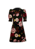 Dolce & Gabbana Floral Mini Dress, &pound;175, Clothing, Black/Green/Red, Cotton, Front view