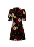 Dolce & Gabbana Floral Mini Dress, &pound;175, Clothing, Black/Green/Red, Cotton, Back view