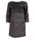 Chanel Front Pockets Tweed Dress, &pound;550, Clothing, Black/Purple, Leather/Wool, Front view