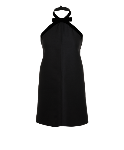 Tom Ford Bow-Detail Halter-Neck Mini Dress, &pound;450, Clothing, Black, Silk/Wool, Front view