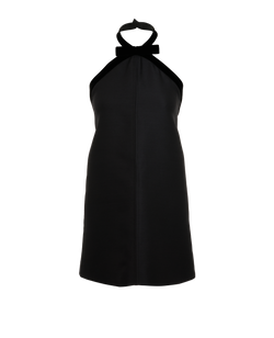 Tom Ford Bow-Detail Halter-Neck Mini Dress, Wool/Silk, Black, UK 2, 3*