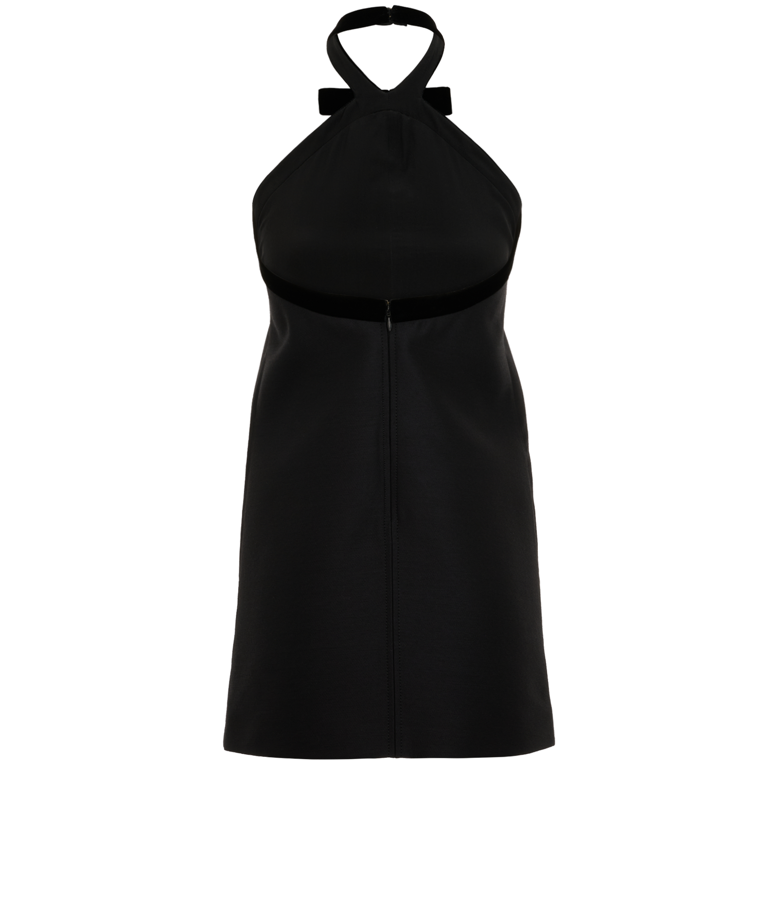 Tom Ford Bow-Detail Halter-Neck Mini Dress, &pound;450, Clothing, Black, Silk/Wool, Back view